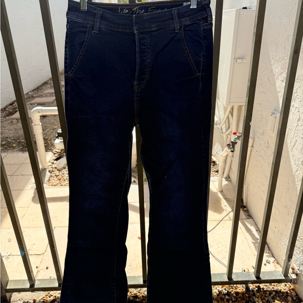 Dark Wash Denim Jeans Boot Cut High Rise - We The Free (Free People)